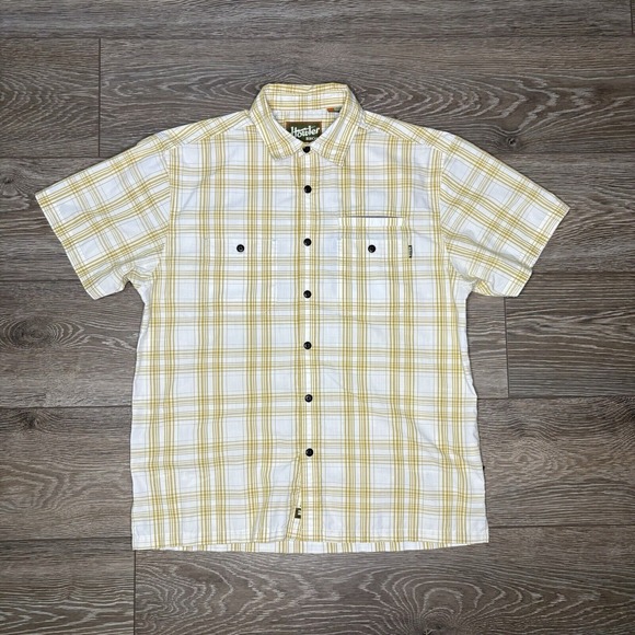 Howler Brothers Bros Mens Size Medium Yellow Short Sleeve Button Up Shirt - Picture 1 of 8